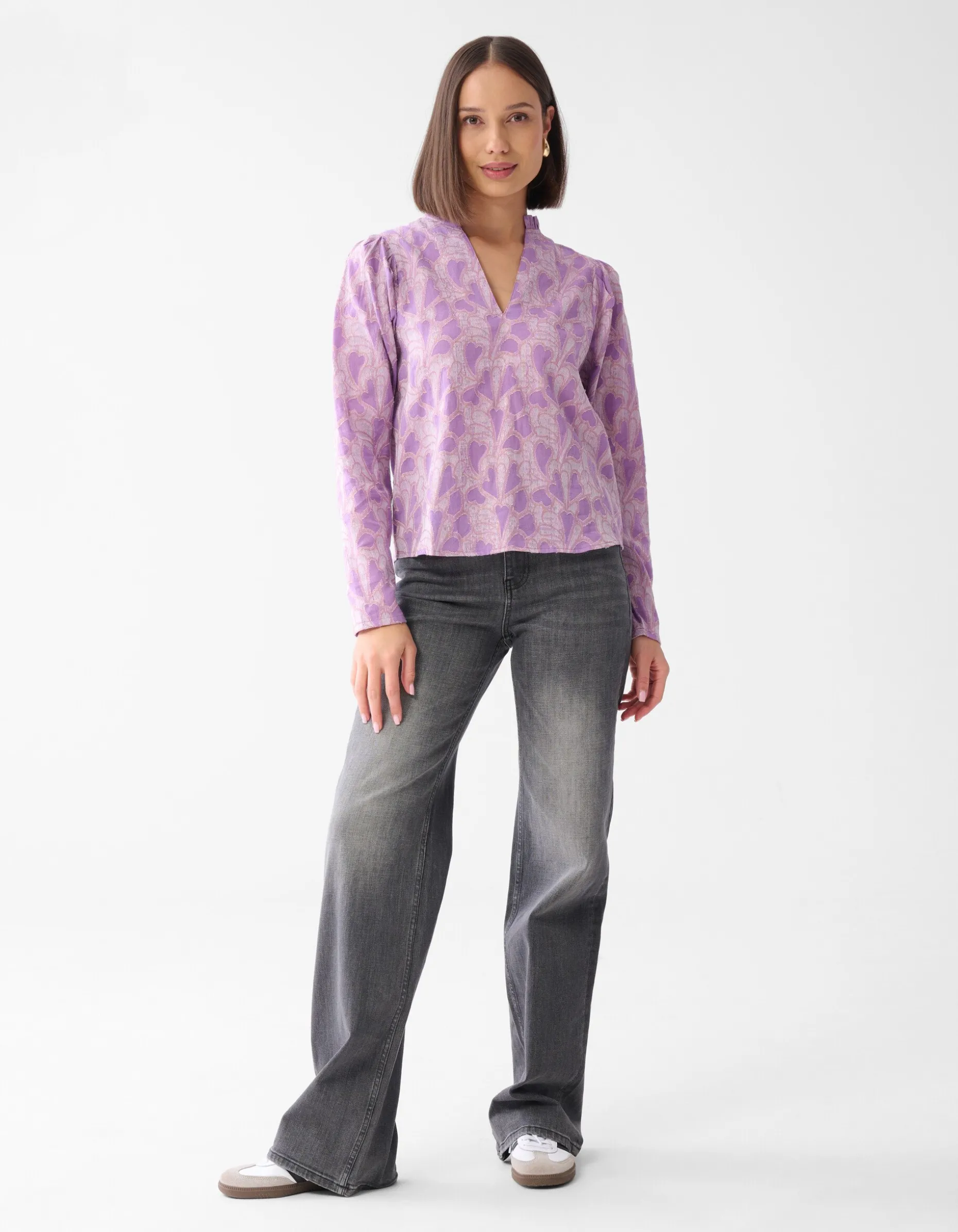 Lurex Heart Blouse Paars