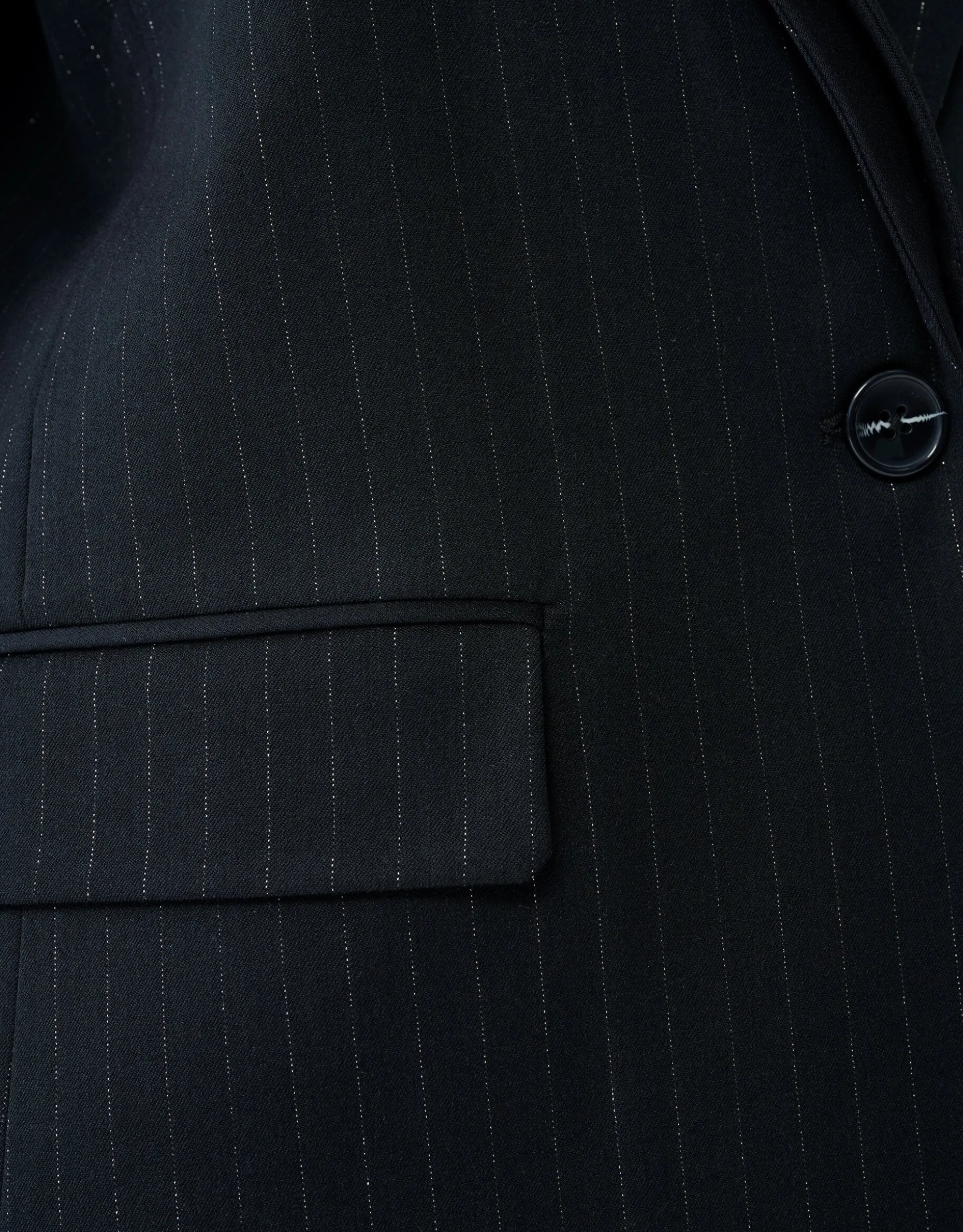 Lurex Pinstripe Blazer Zwart By Mieke