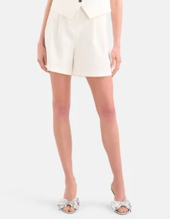 Lurex Pinstripe Short Gebroken Wit