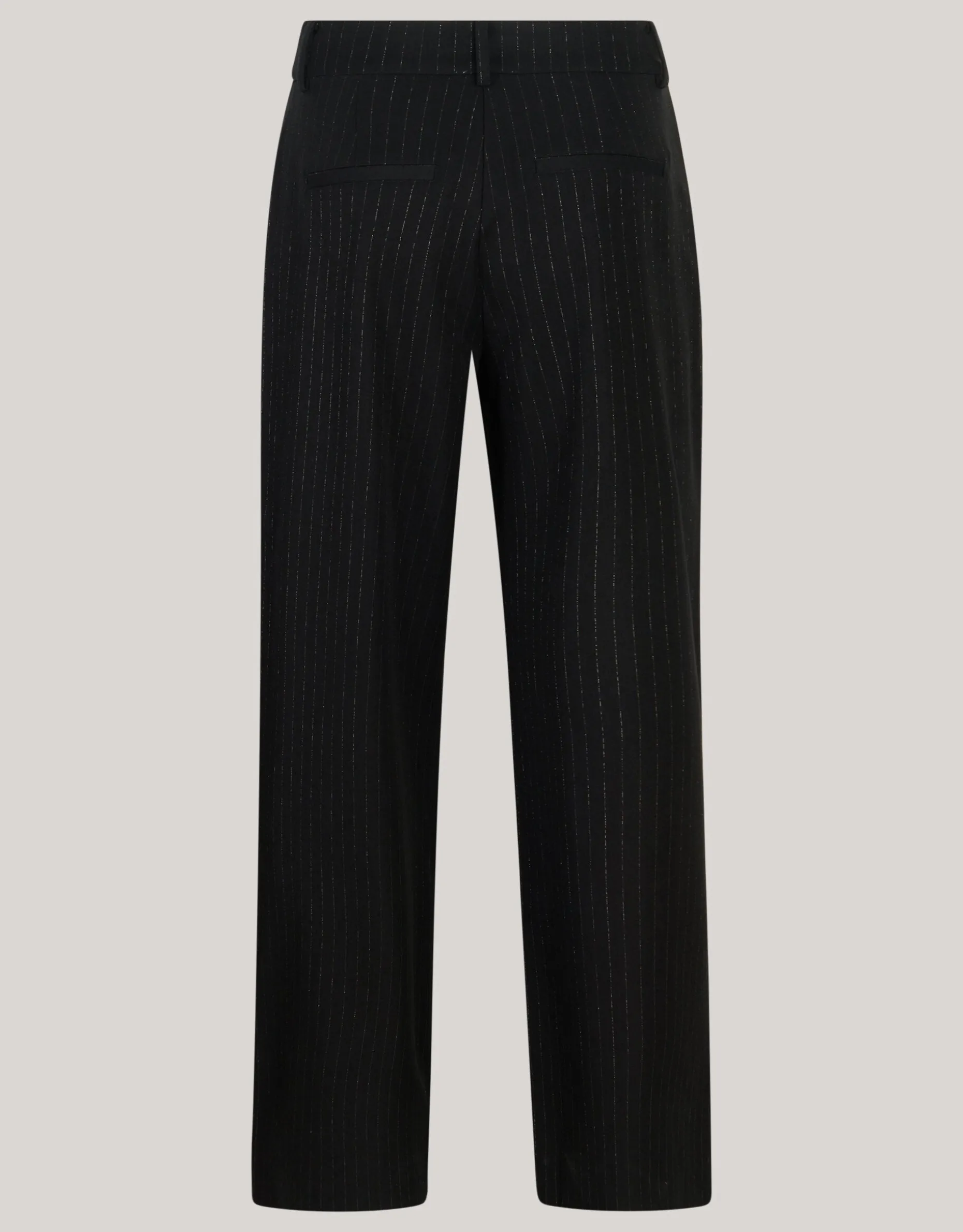 Lurex Pinstripe Wide Leg Pantalon Zwart By Mieke
