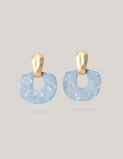 Marble Oorbellen Lichtblauw