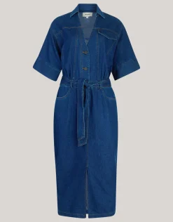 Maxi Denim Jurk Donkerblauw By Mieke