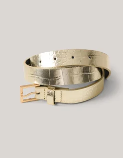 Metallic Croco Riem Goud