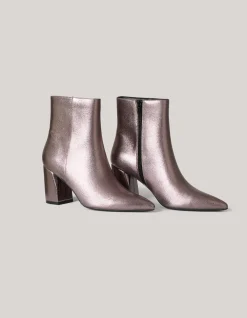 Metallic Enkellaarzen Zilver