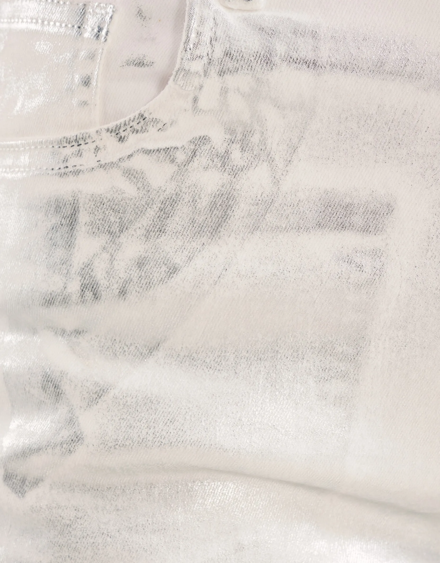 Metallic Wide Leg Jeans Zilver