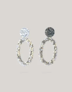 Multi Beaded Oorbellen Zilver