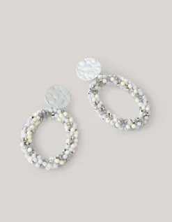 Multi Beaded Oorbellen Zilver