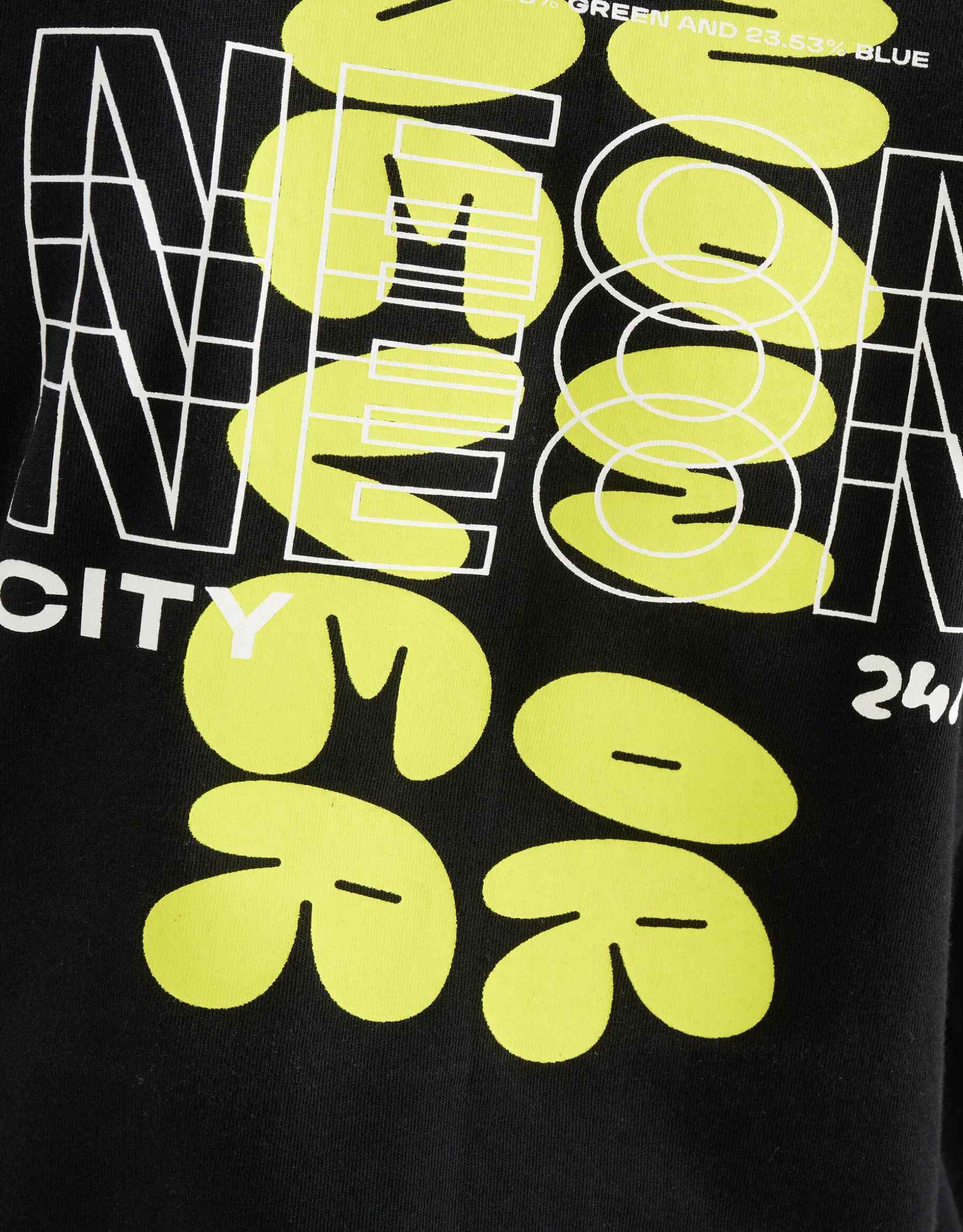 Neon Artwork T-shirt Zwart