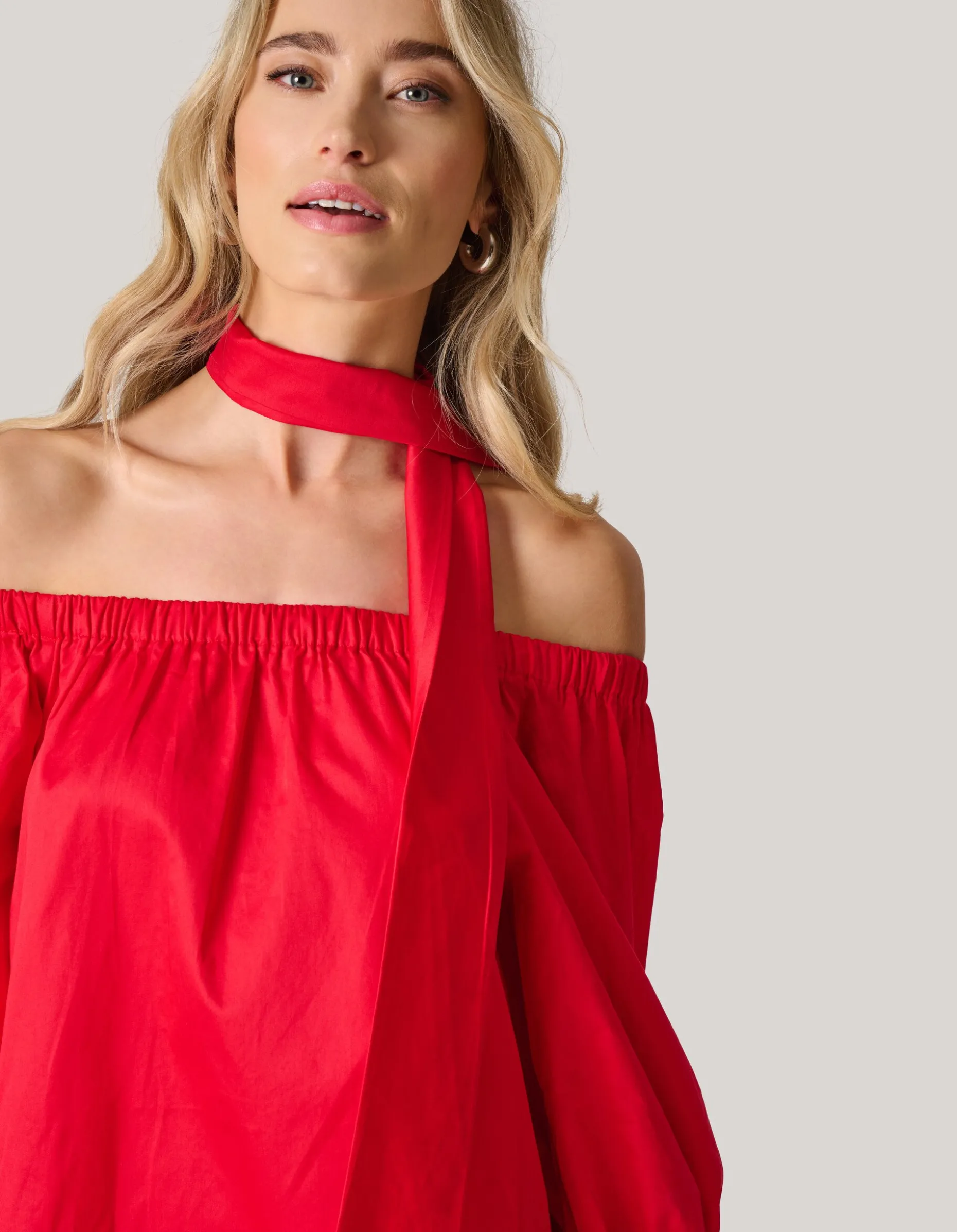 Off Shoulder Jurk Rood