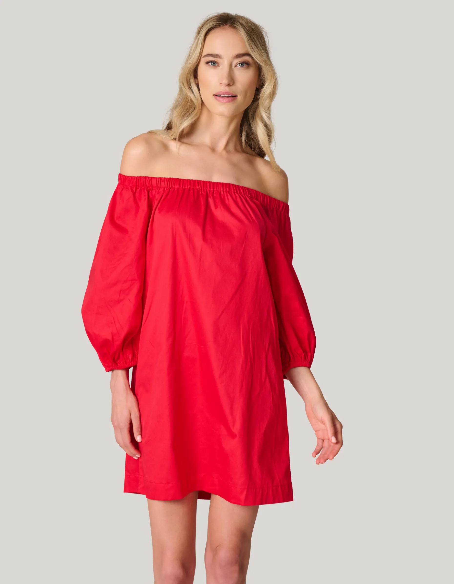 Off Shoulder Jurk Rood