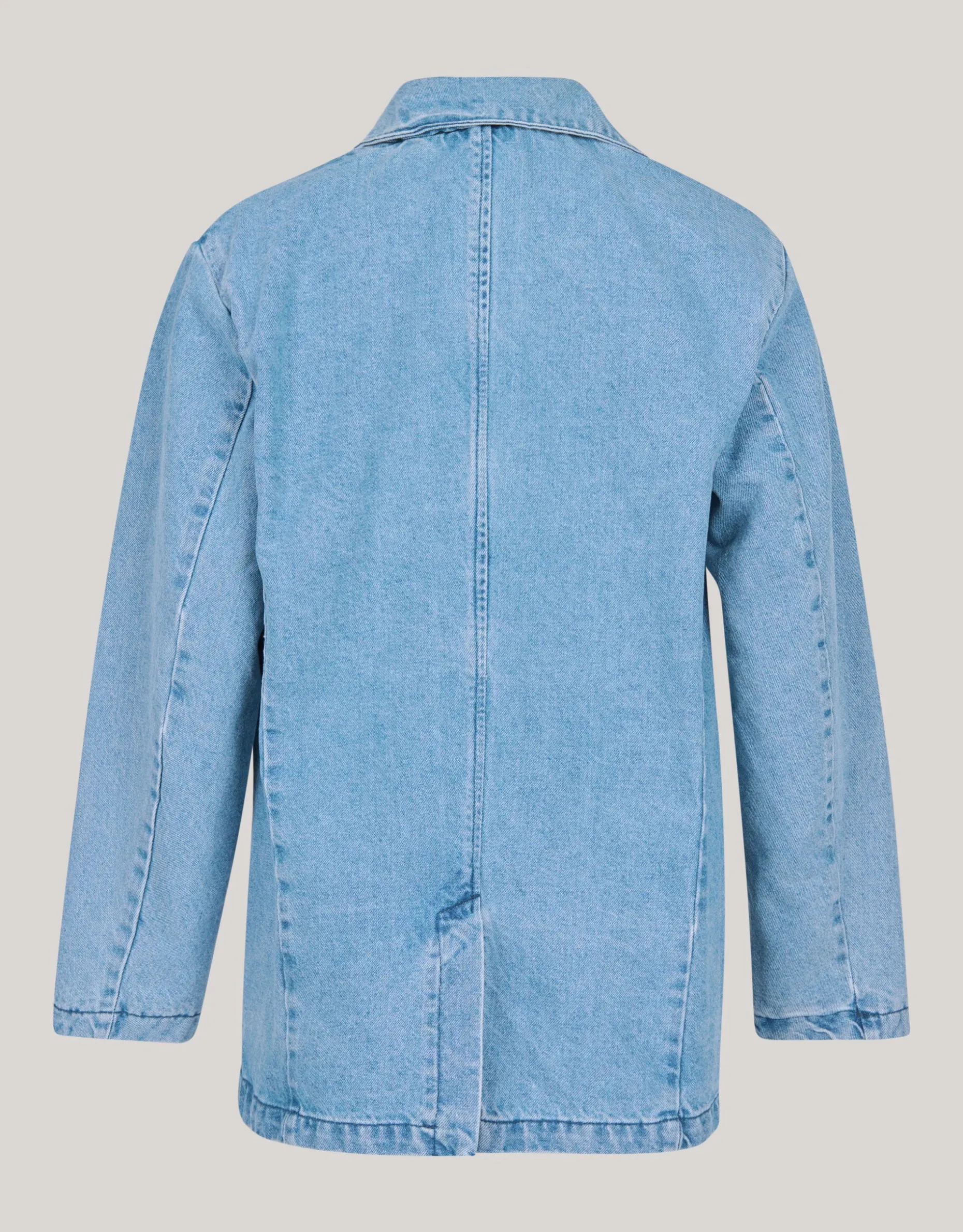Oversized Denim Blazer Bleached