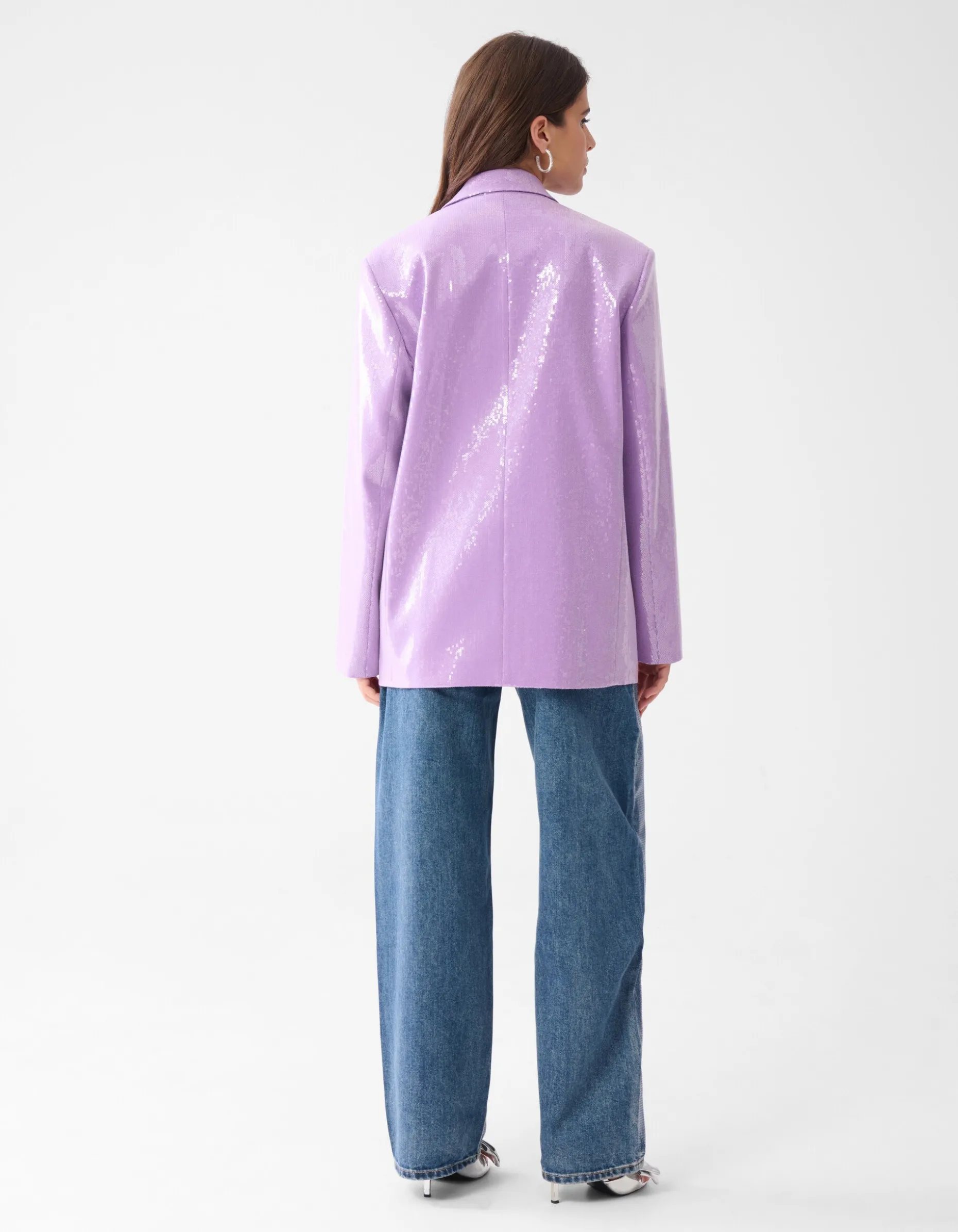 Oversized Pailletten Blazer Lichtpaars By Lizzy