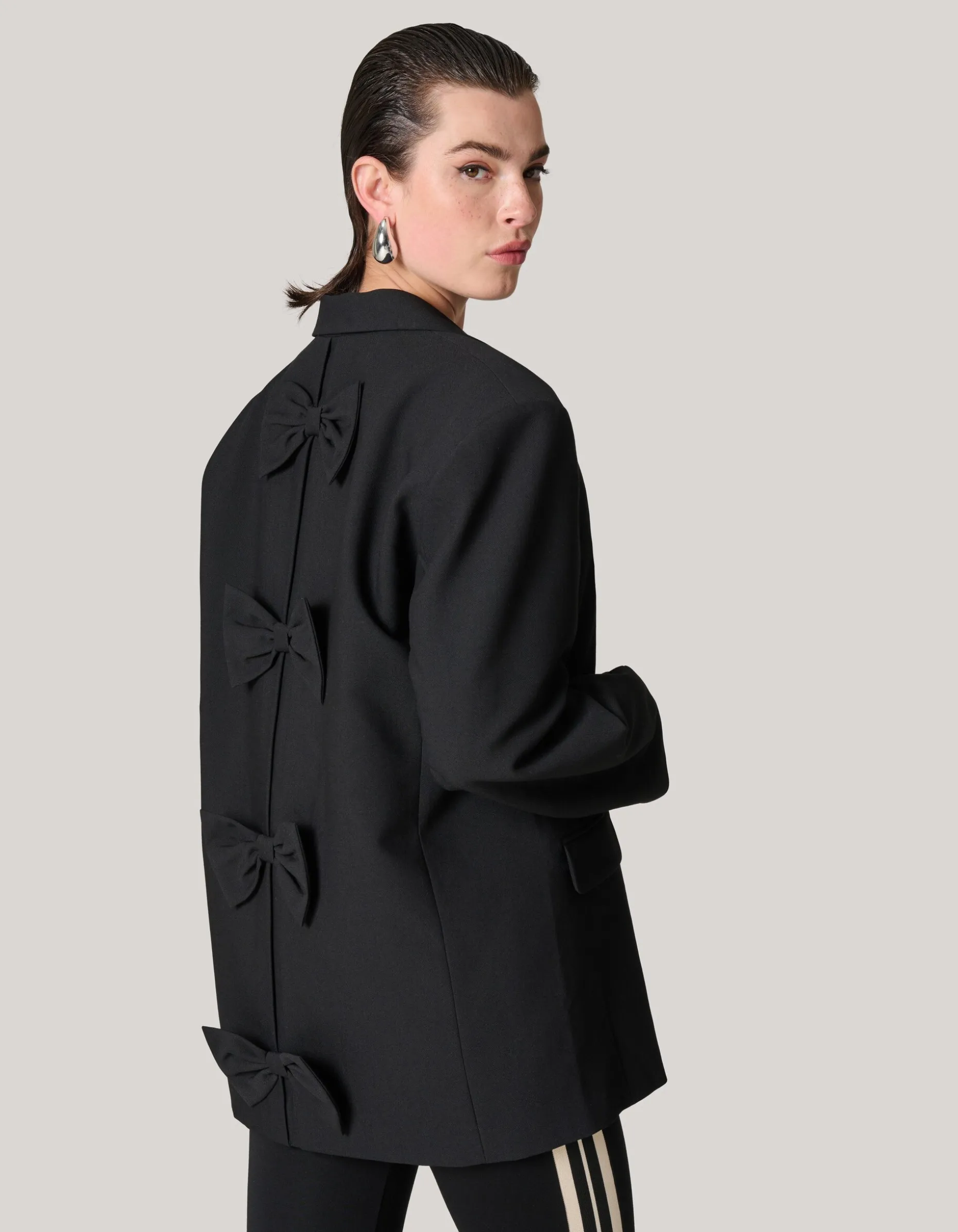 Oversized Strik Blazer Zwart