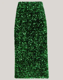 Pailetten Maxi Rok Groen