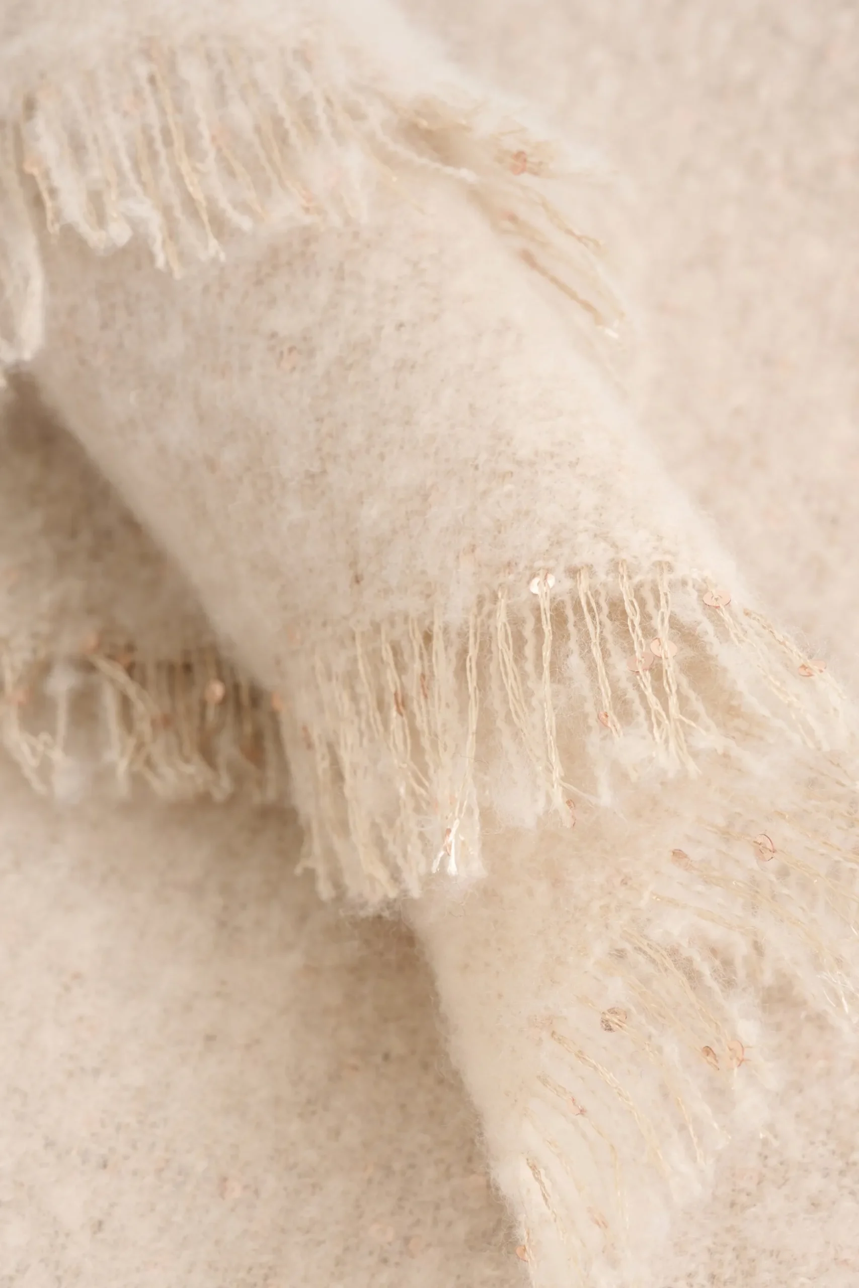 Pailletten Sjaal Beige