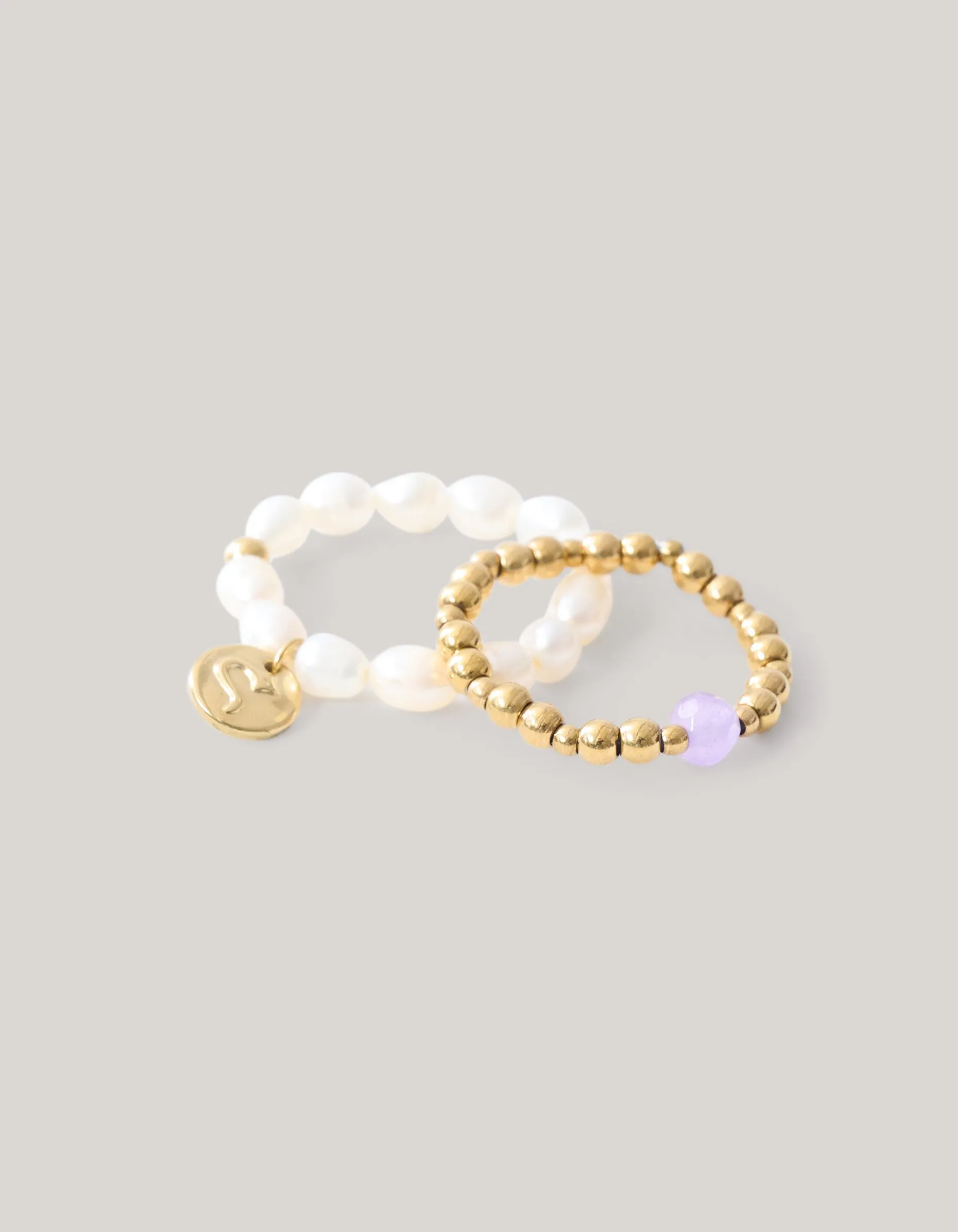 Parel Ringen Set Goud