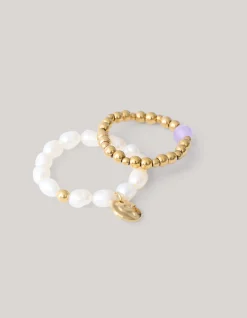 Parel Ringen Set Goud