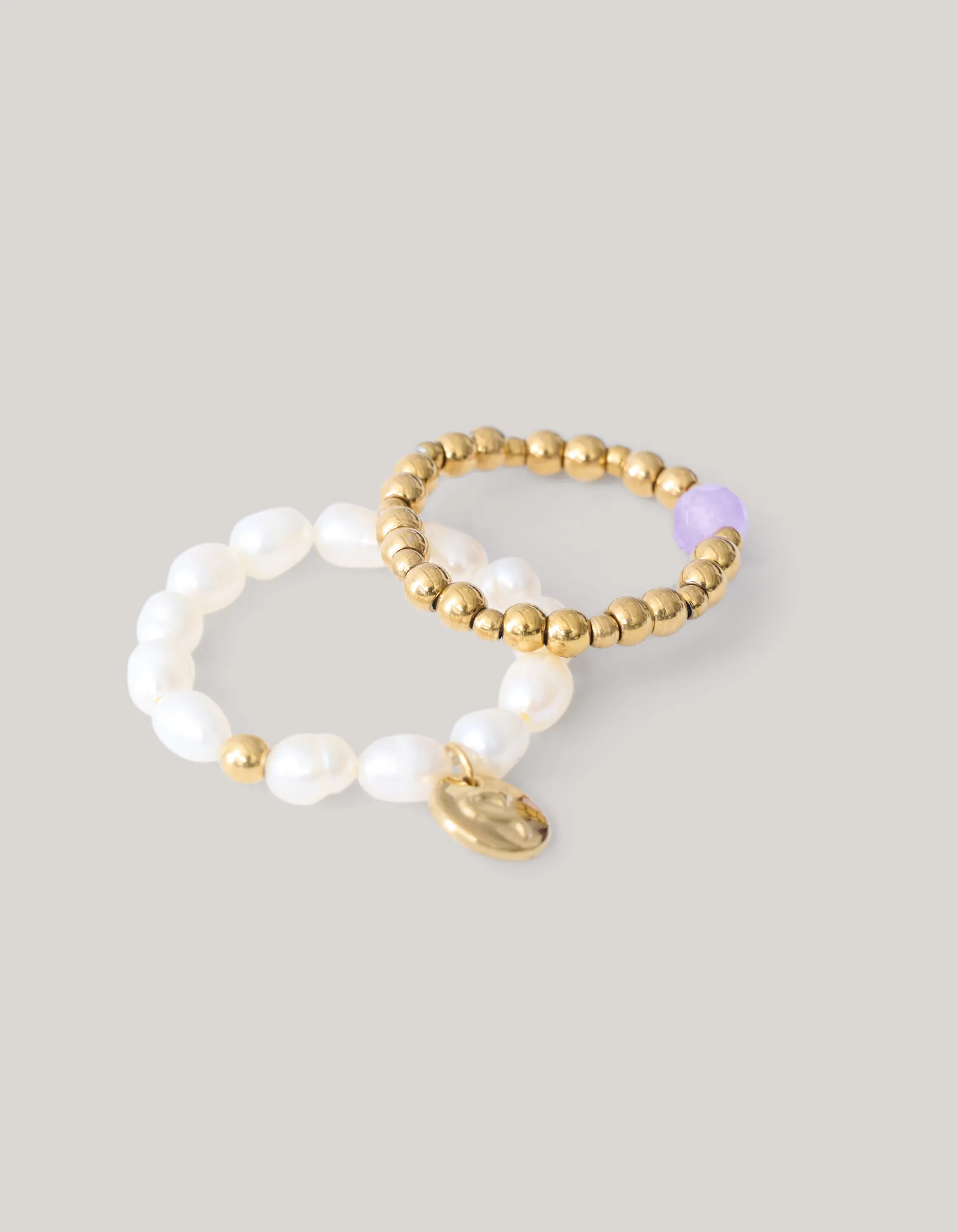 Parel Ringen Set Goud