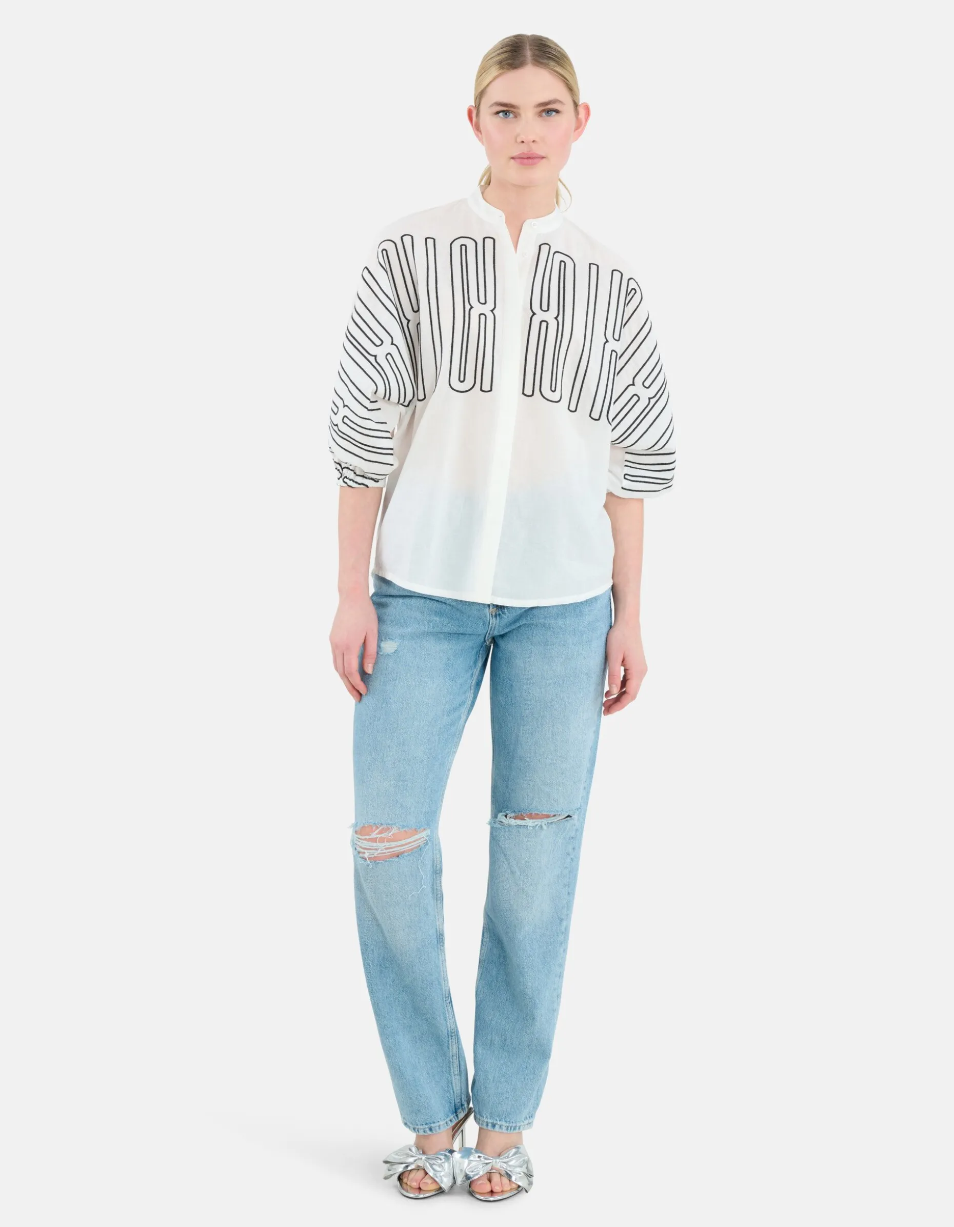 Patch Blouse Wit