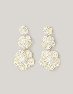 Pearl Flower Oorbellen Wit