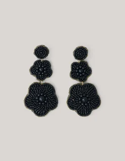 Pearl Flower Oorbellen Zwart