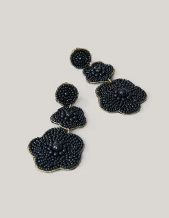Pearl Flower Oorbellen Zwart