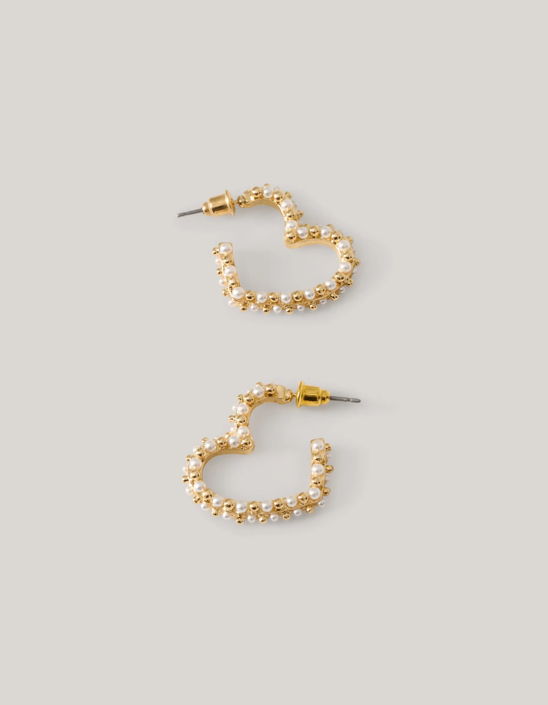 Pearl Heart Oorbellen Goud