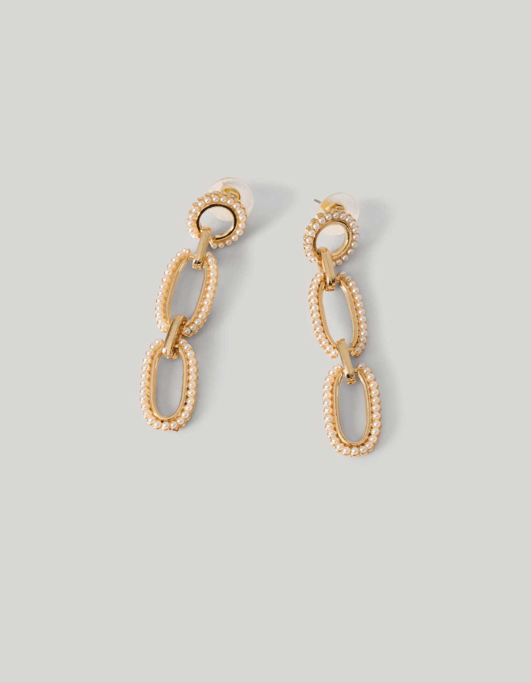 Pearly Chain Oorbellen Goud