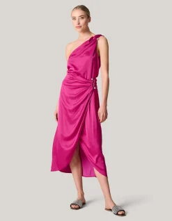 Pierced Satijnen One Shoulder Top Roze