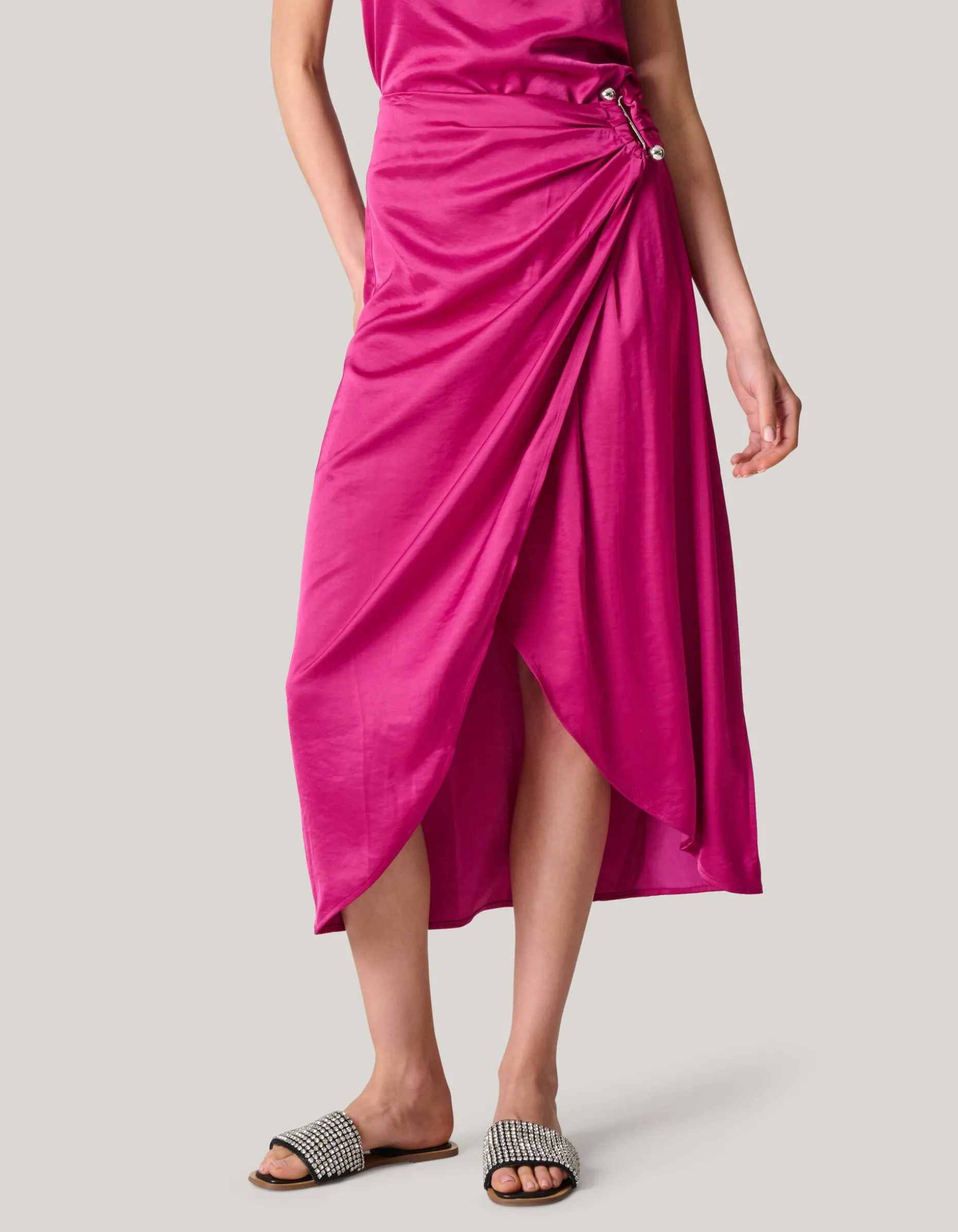 Pierced Satijnen Rok Roze