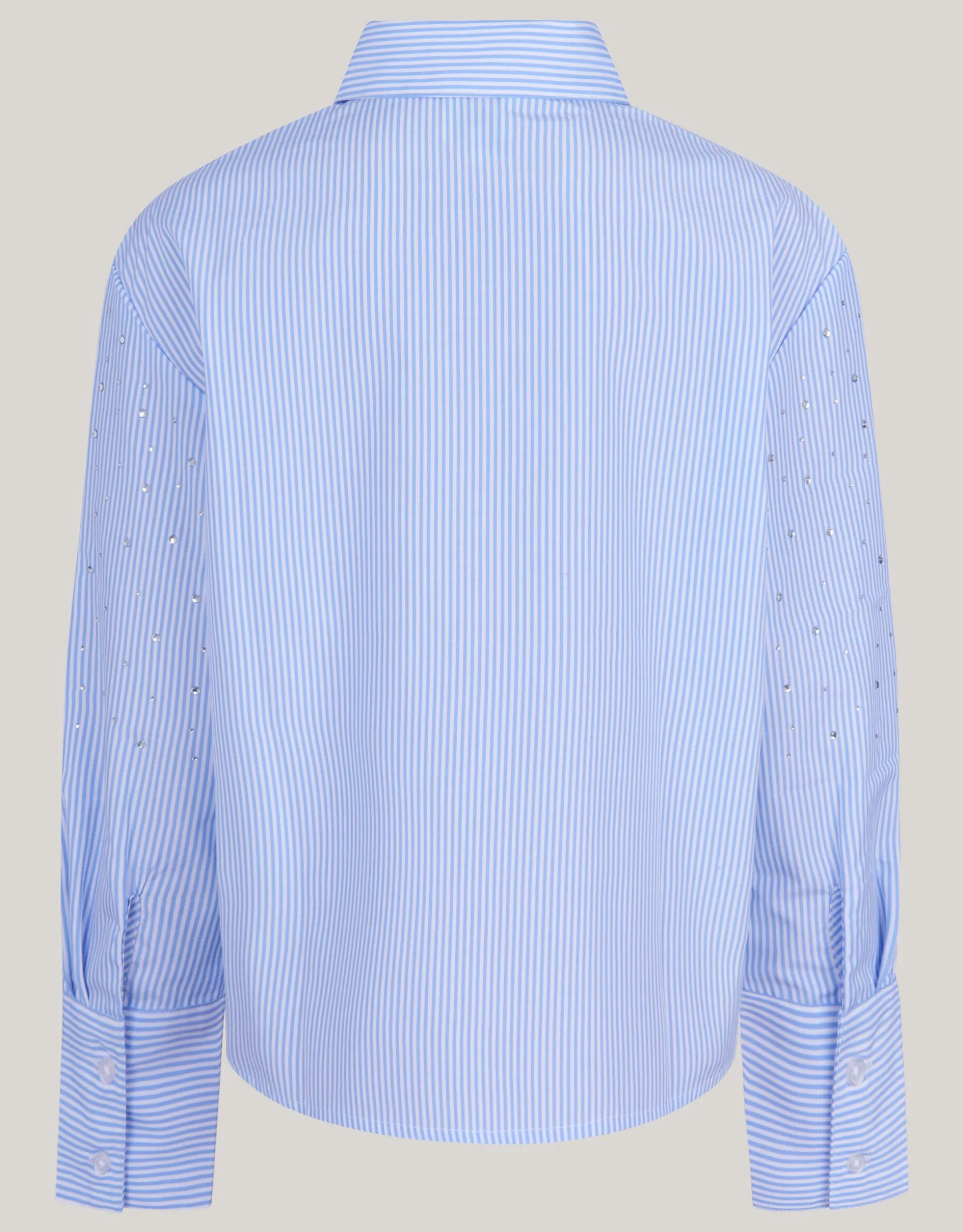 Pinstripe Strass Blouse Lichtblauw