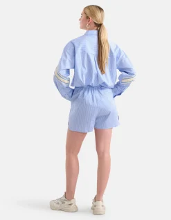 Pinstripe Strass Short Lichtblauw