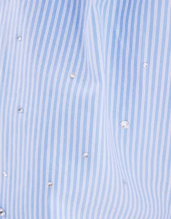 Pinstripe Strass Short Lichtblauw