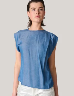 Pleat Top Blauw