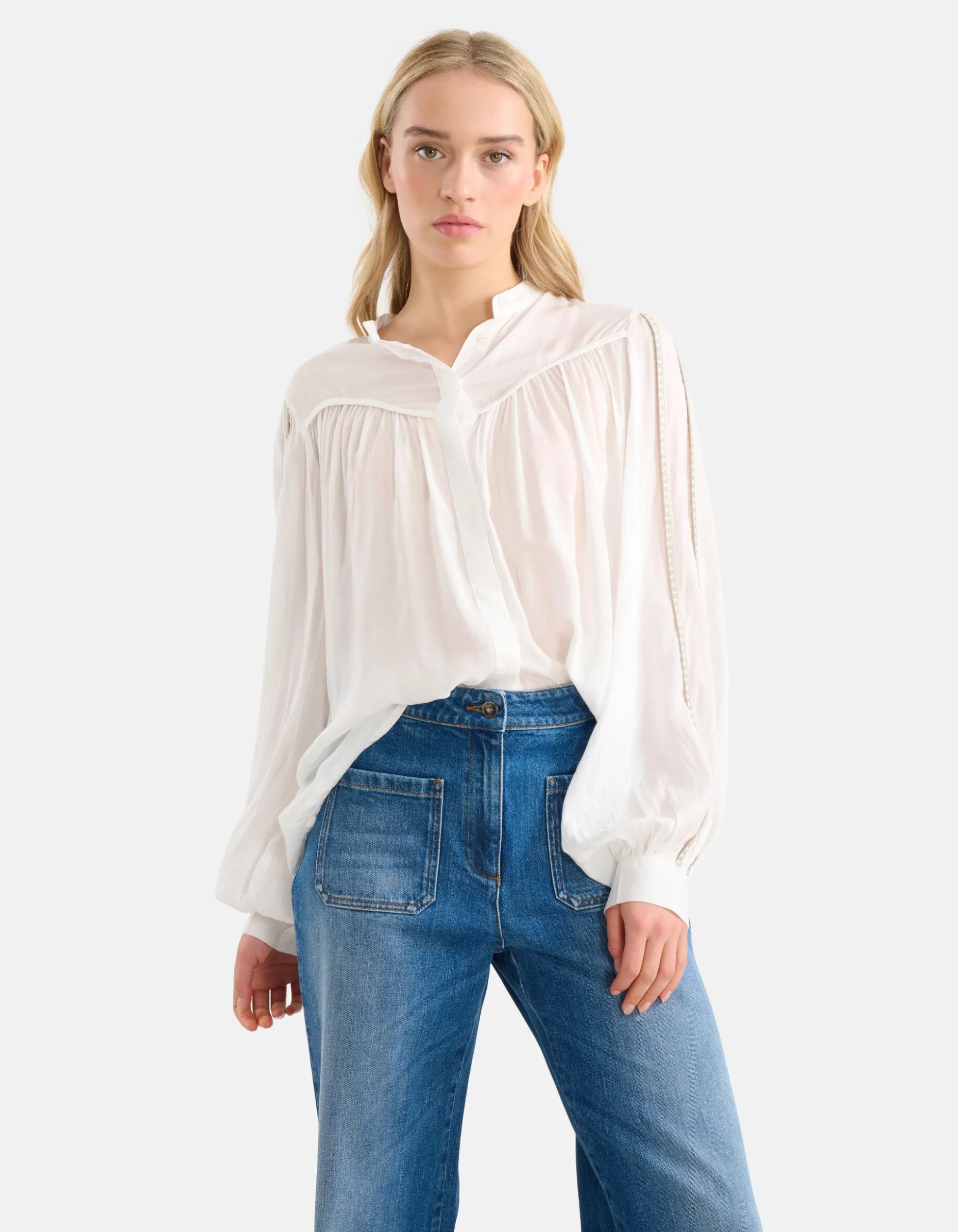 Pleated Blouse Gebroken Wit By Mieke