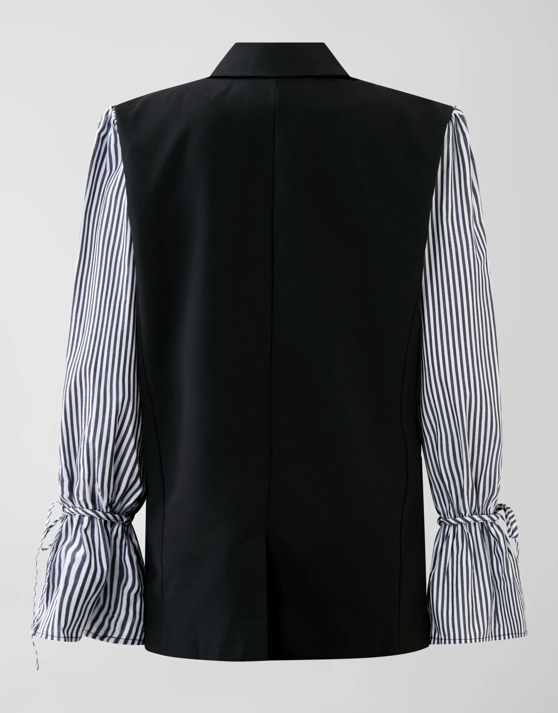 Poplin Sleeve Blazer Zwart