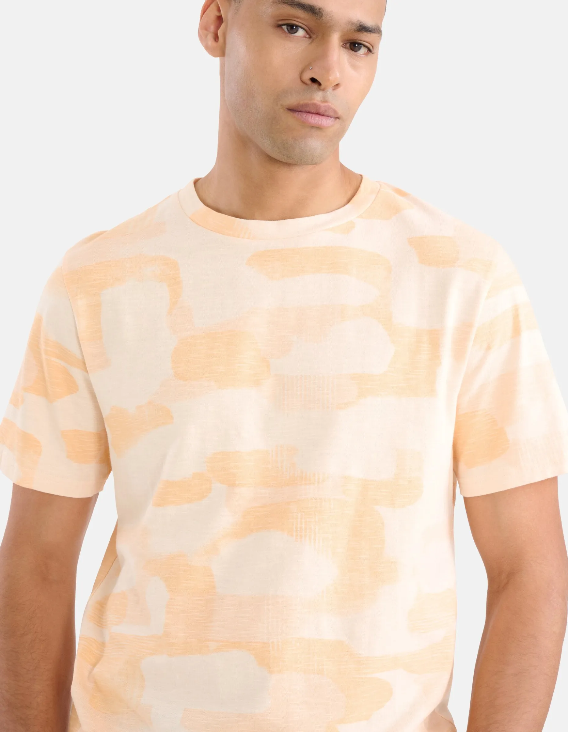 Printed Camo T-shirt Oranje