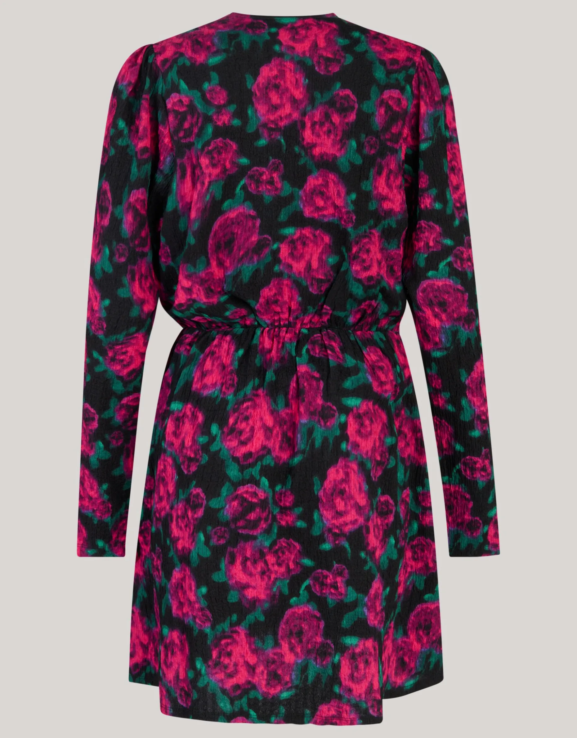 Printed Crinkle Jurk Zwart