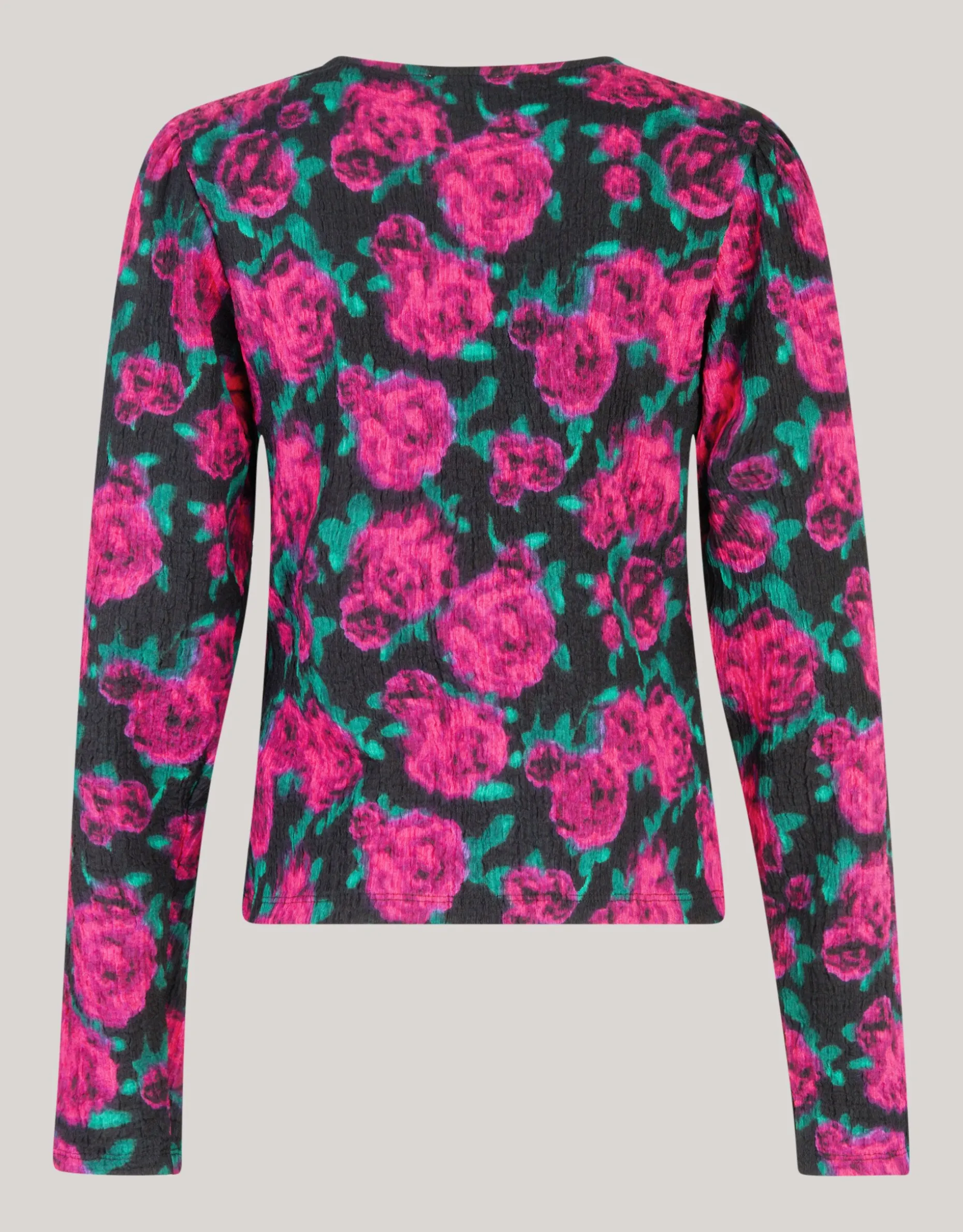 Printed Crinkle Top Zwart