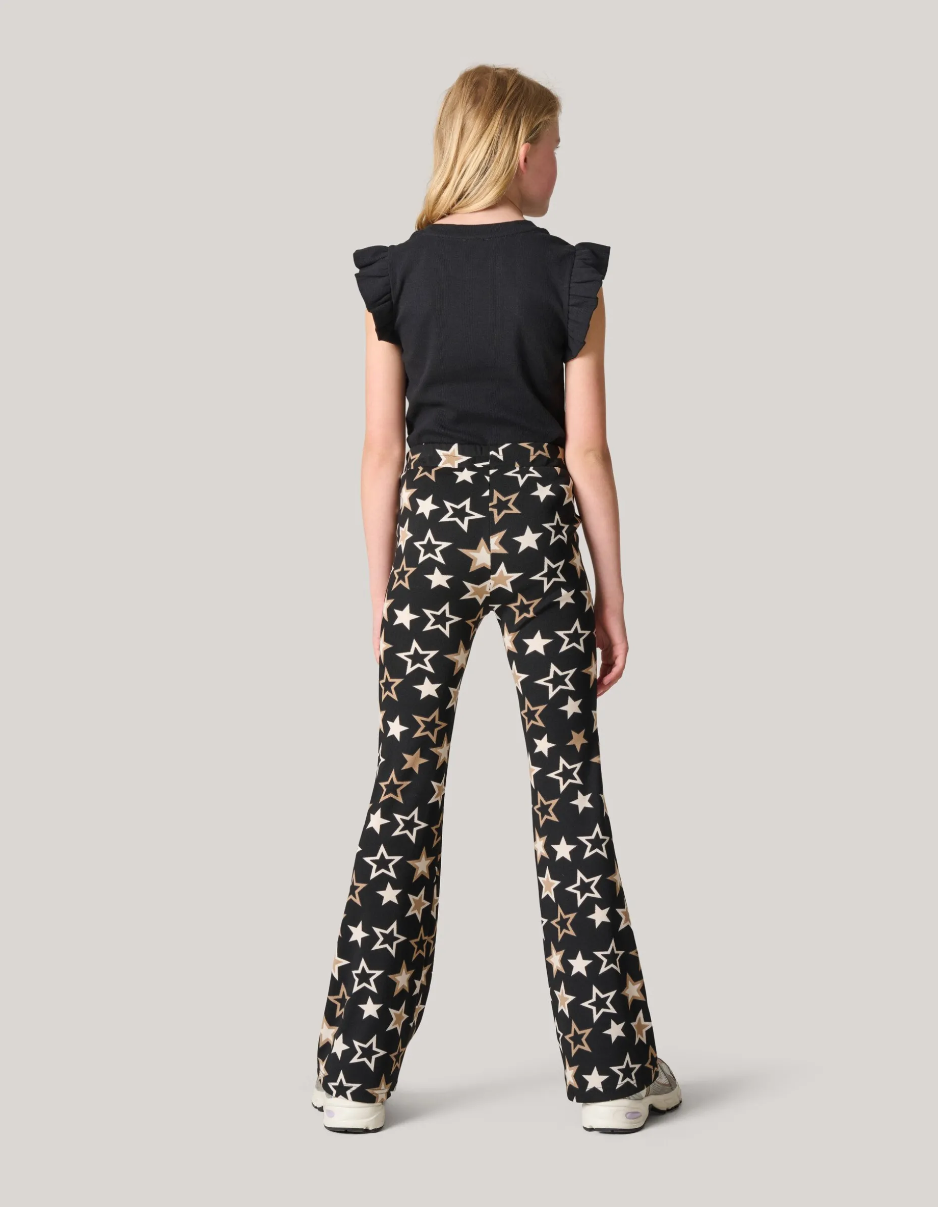 Printed Flared Legging Zwart