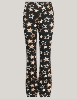 Printed Flared Legging Zwart