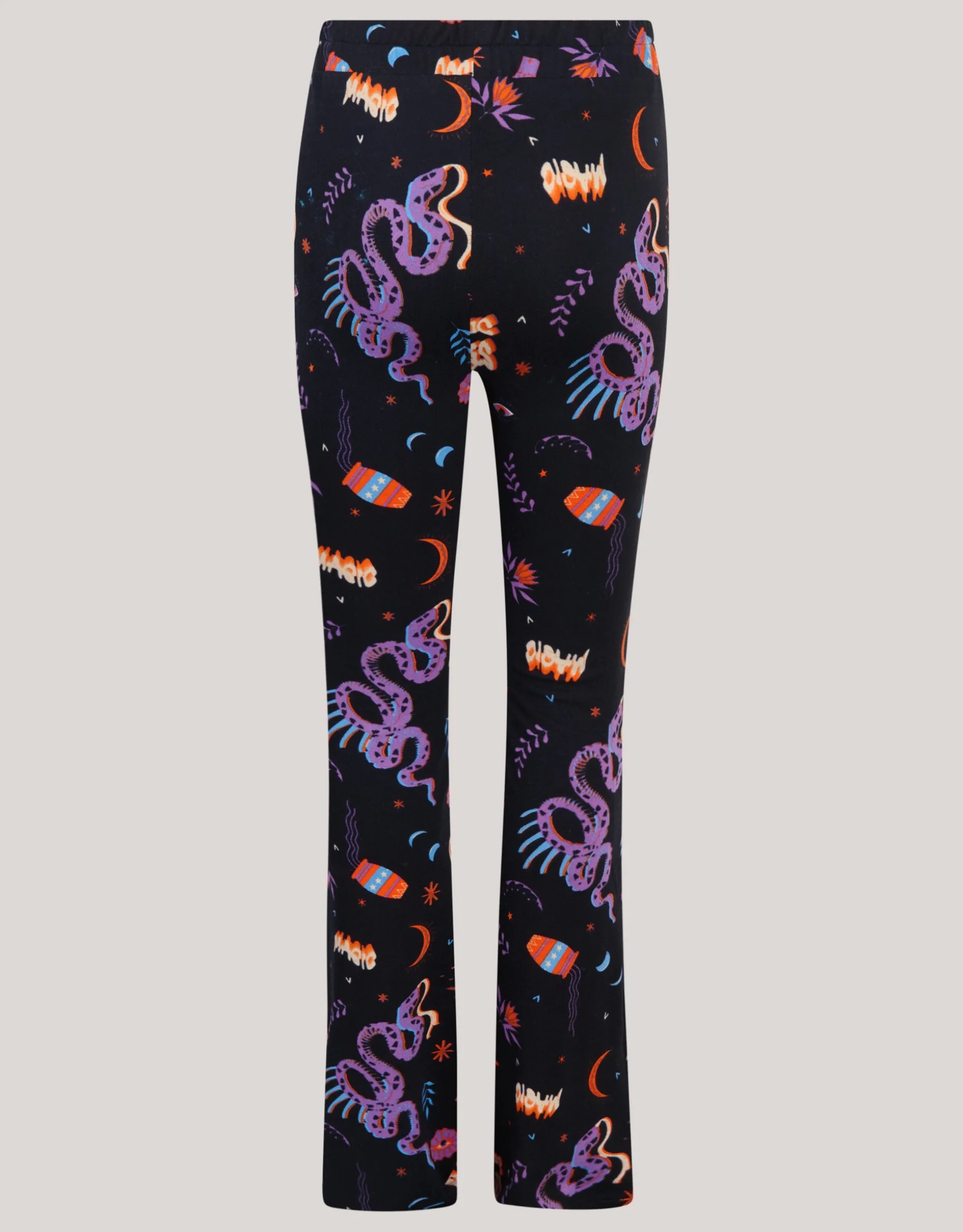 Printed Flared Legging Zwart