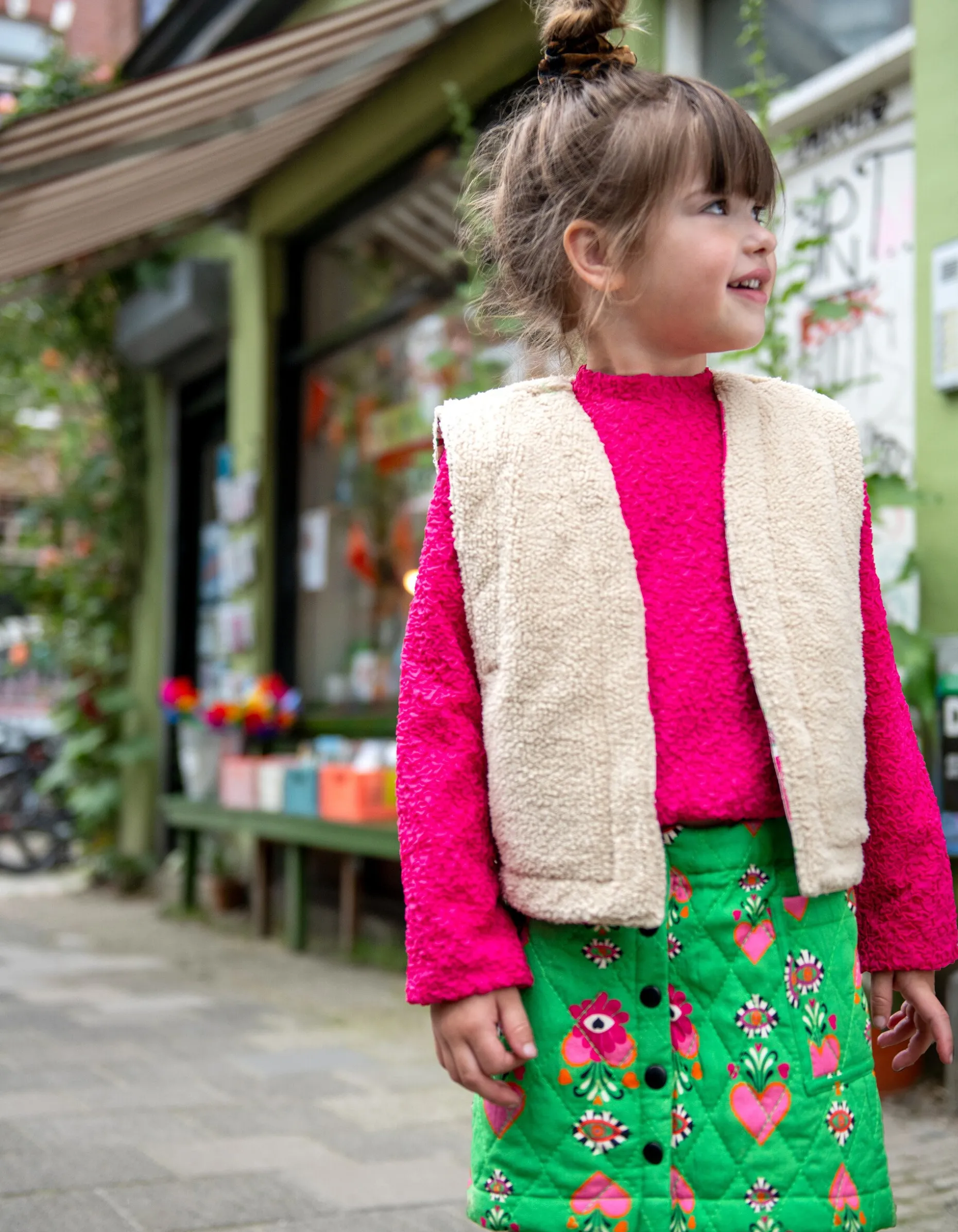 Printed Gilet Roze By Lizzy