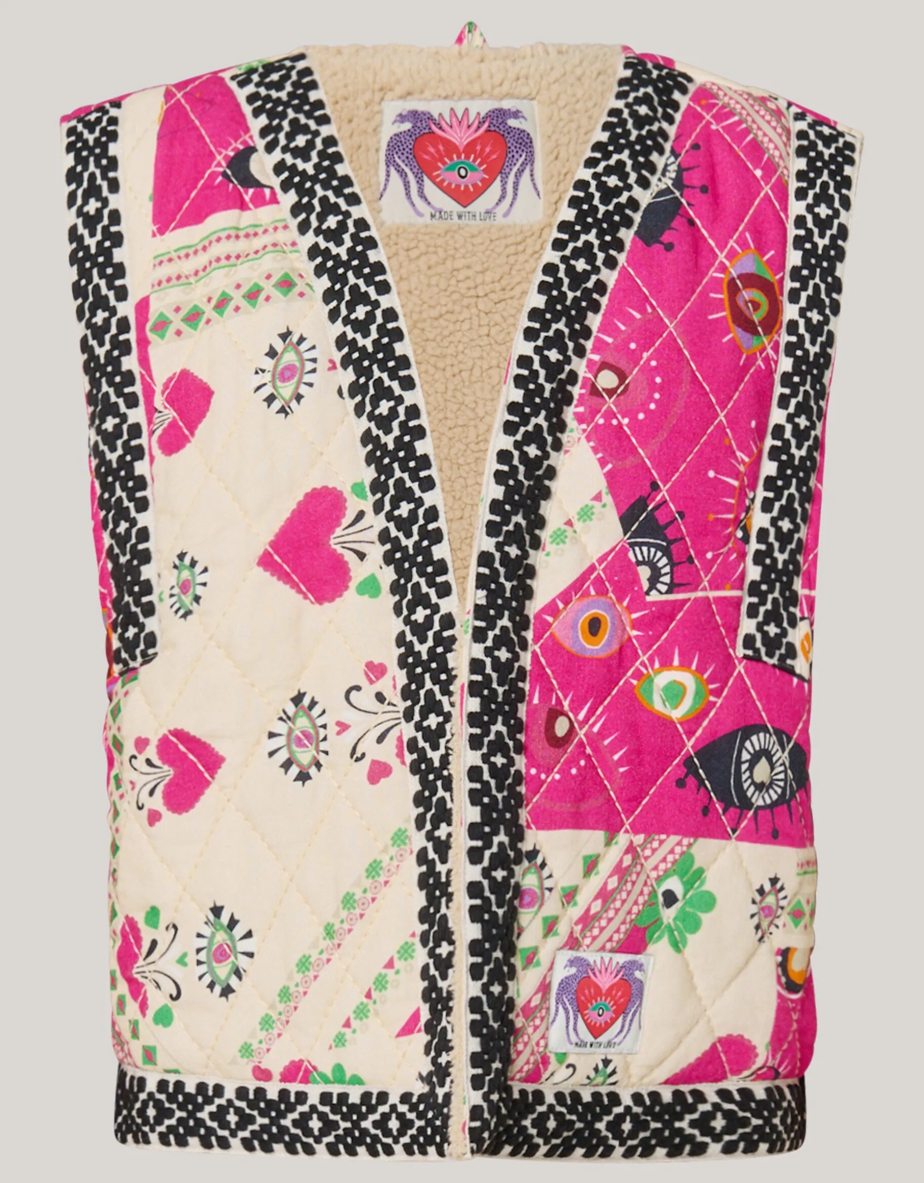 Printed Gilet Roze By Lizzy