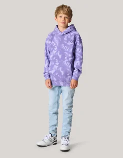 Printed Hoodie Paars
