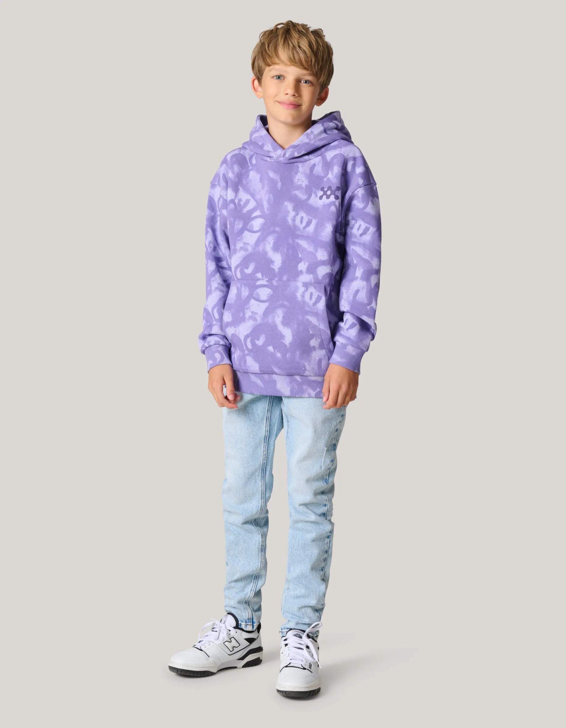 Printed Hoodie Paars