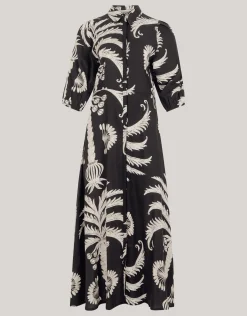 Printed Maxi Jurk Zwart/Wit