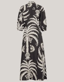 Printed Maxi Jurk Zwart/Wit