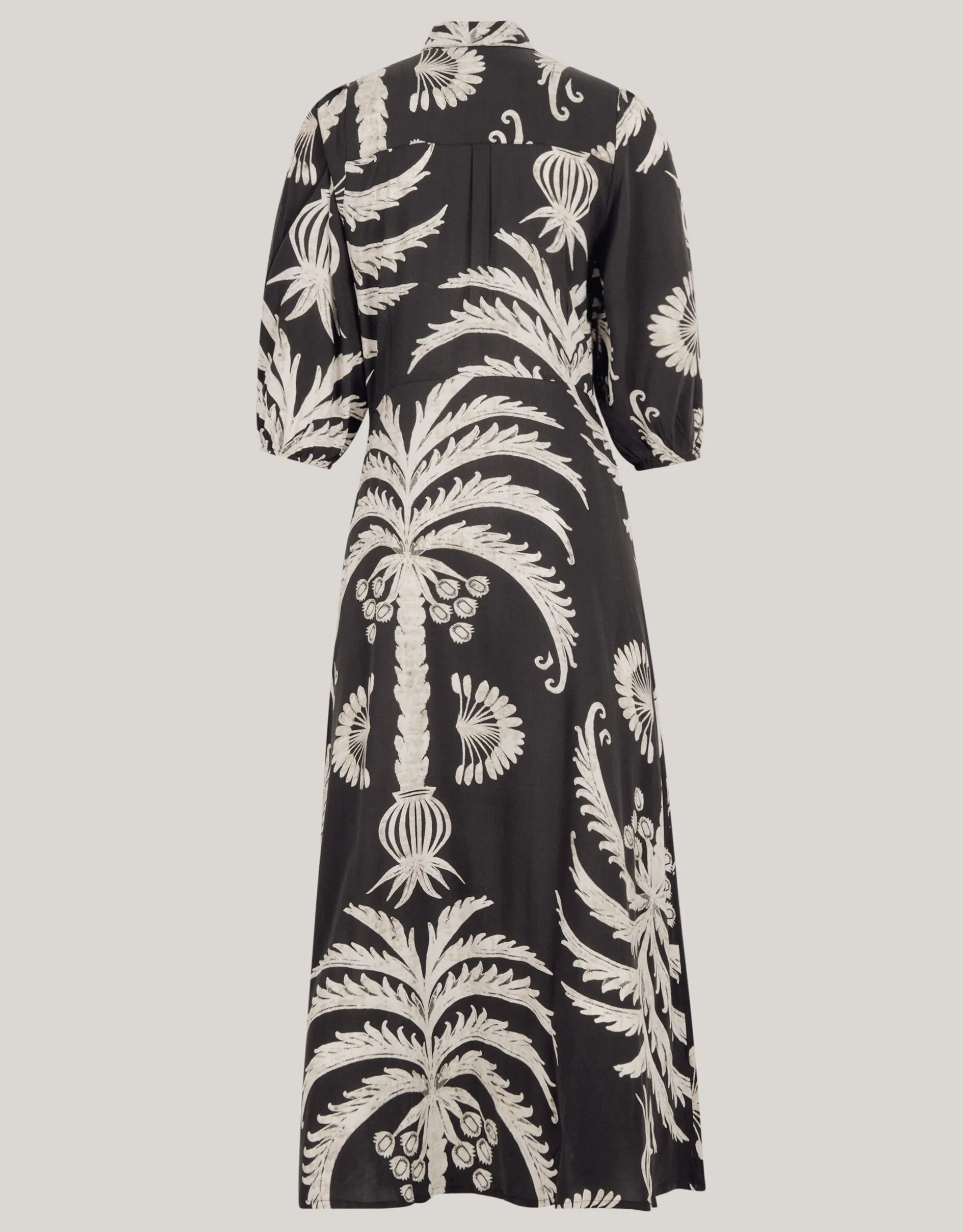 Printed Maxi Jurk Zwart/Wit
