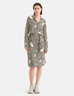 Printed Midi Jurk Gebroken Wit